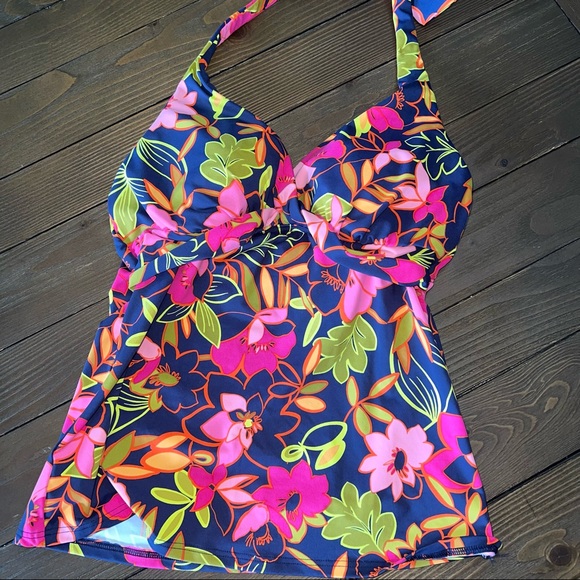 Lands end tankini in floral print - Picture 1 of 6